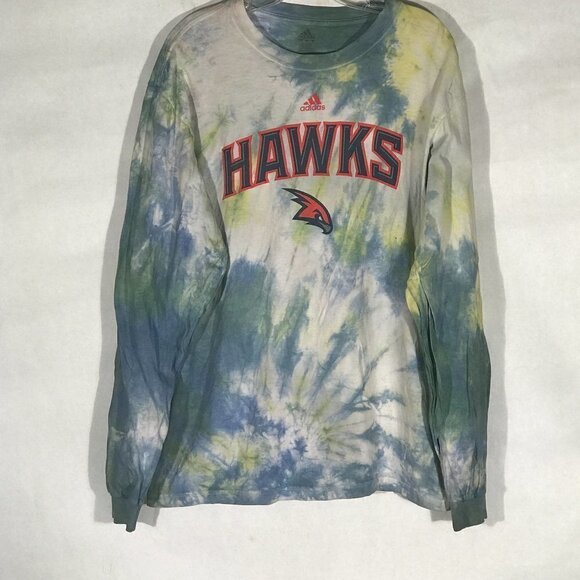 ADIDAS NBA Mens Large Atlanta Hawks Acid Wash Tye Dye T Shirt Tee - Picture 4 of 9
